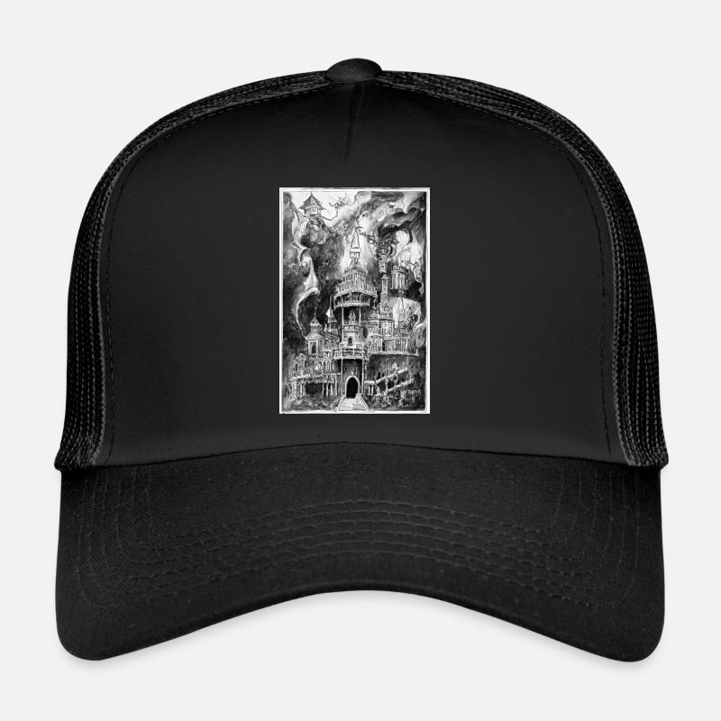 BLACK N' WHITE: Cursed Caslte Trucker Cap