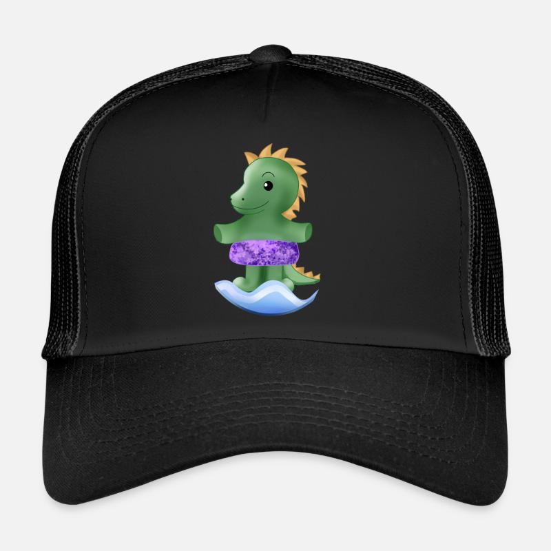 Petit dinosaure - Casquette trucker  - noir/noir