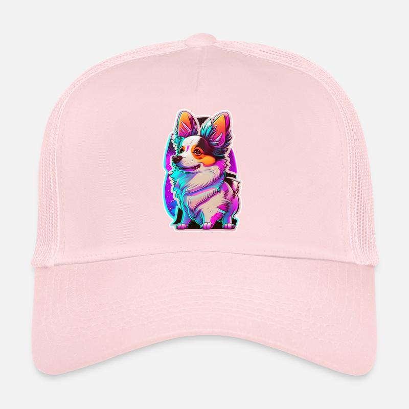 petit chien et lumiere néon Casquette trucker 