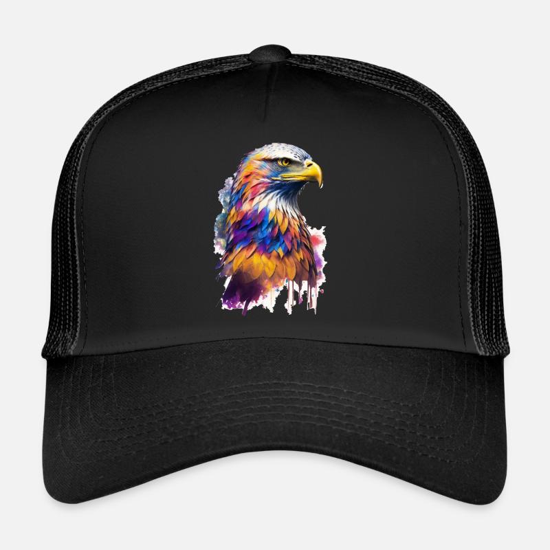 Adler Wasserfarbe - Trucker Cap - Schwarz/Schwarz