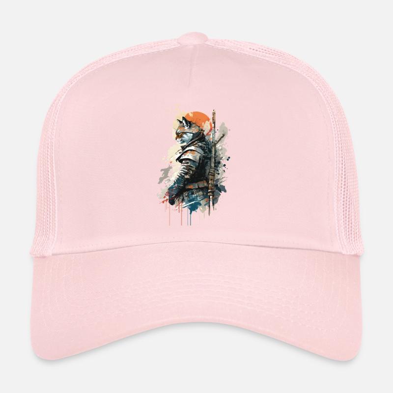 Chat Samouraï portant un uniforme Casquette trucker 