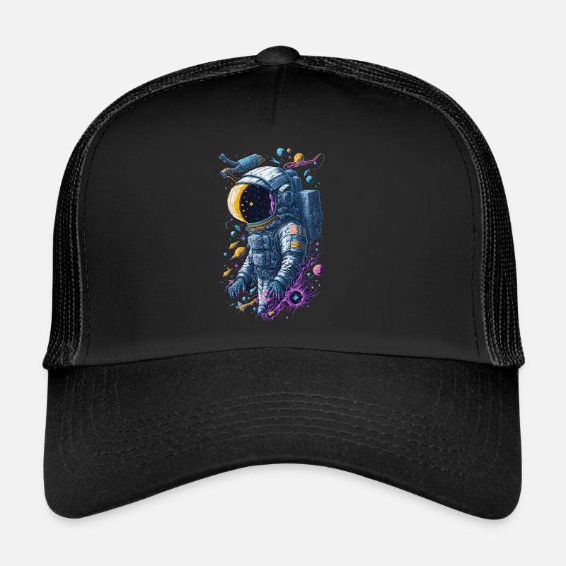 Astronaut - Trucker Cap - Schwarz/Schwarz