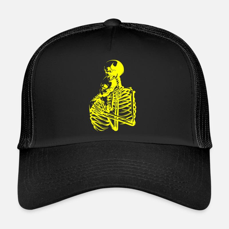schädel skelett tod halloween horror schwarz tot Trucker Cap