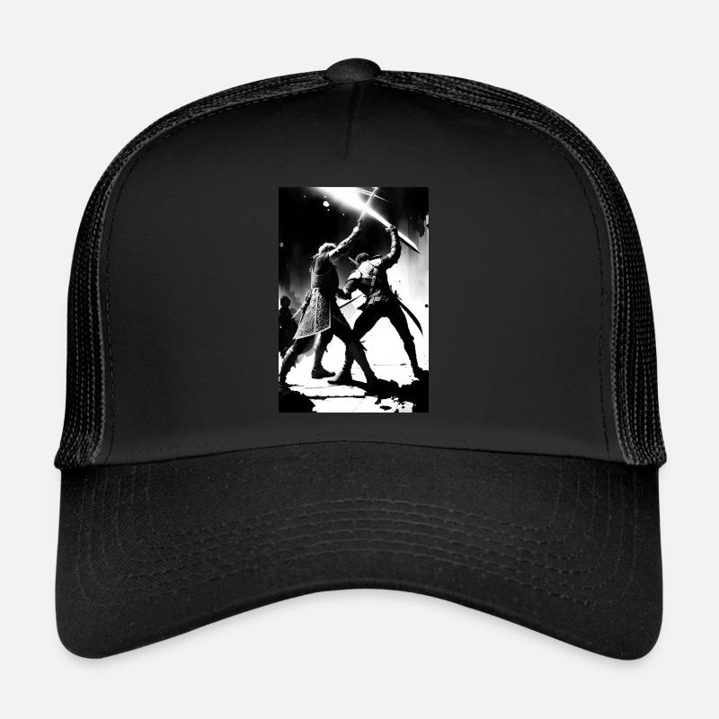 Two Samurai Fighting Art Trucker Cap