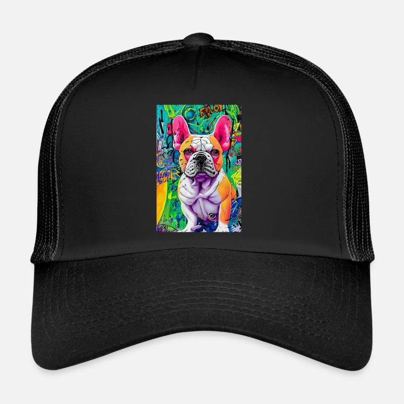 Impression pop art moderne | coloré | Bouledogue français Casquette trucker 
