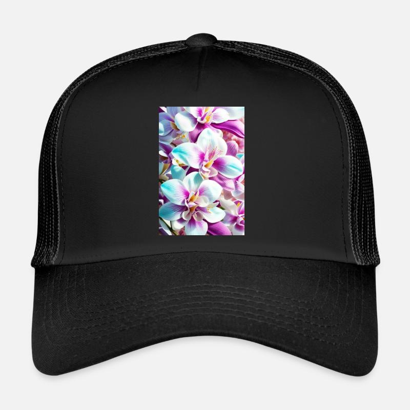 Blumen 136 - Trucker Cap - Schwarz/Schwarz