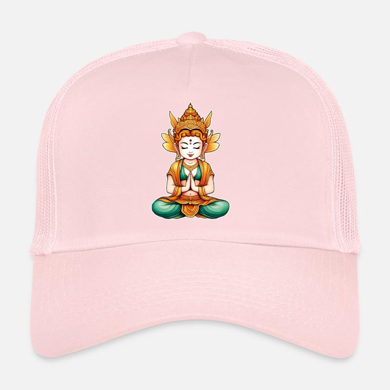 Elfe mignon en position de Bouddha Casquette trucker 