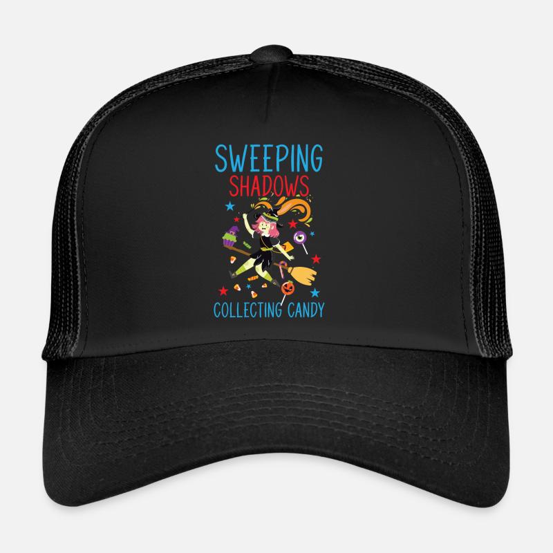Sweeping shadows collecting candy Halloween Trucker Cap