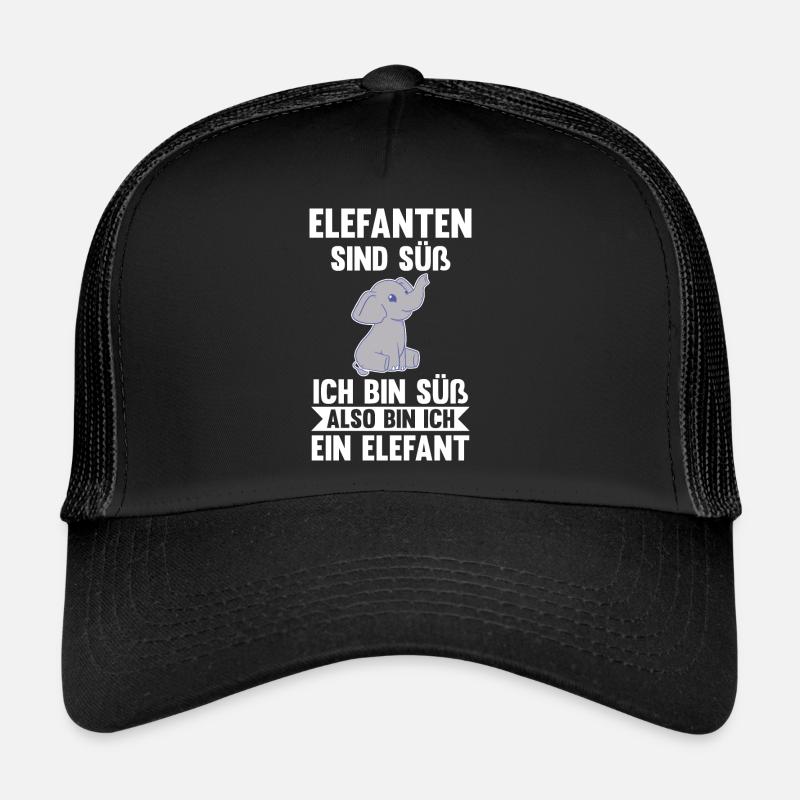 Elefant Elefanten - Trucker Cap - Schwarz/Schwarz