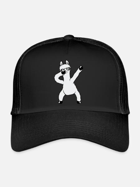 Drôle de Dabbing Dab Dance Llama Cool Lunettes de soleil - Casquette trucker  - noir/noir - Devant