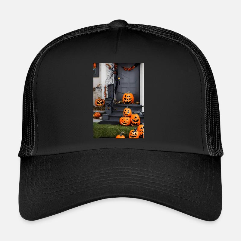 Halloween pumpkin - Trucker Cap - black/black