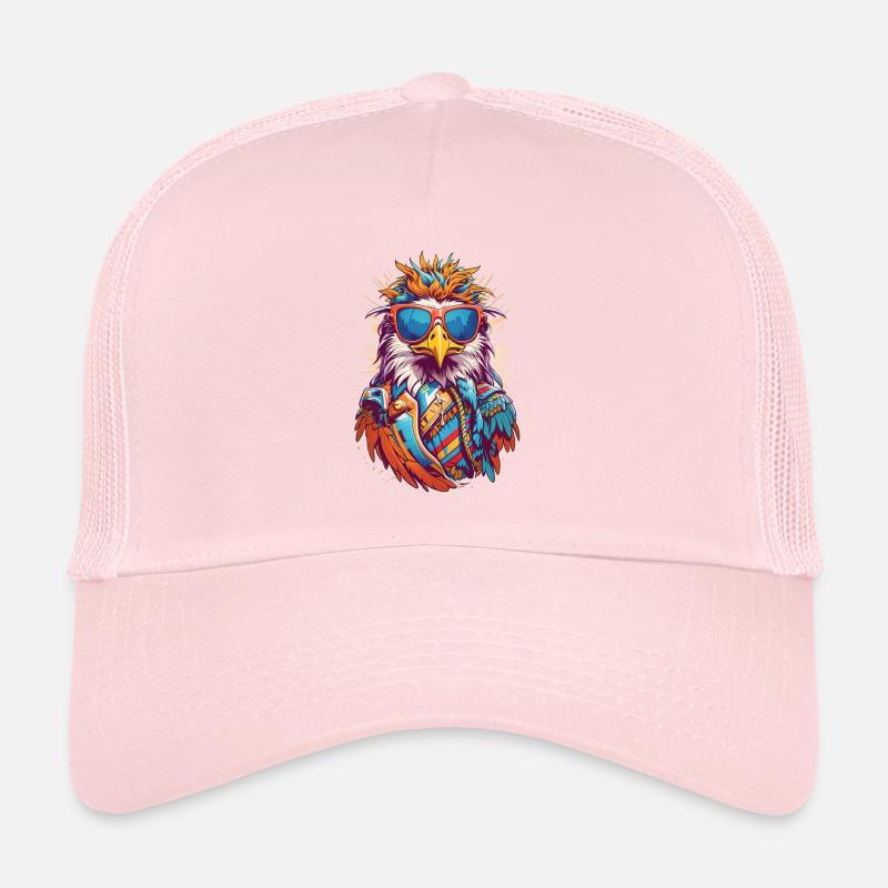 Cool Colourful Eagle in Sunglasses Trucker Cap