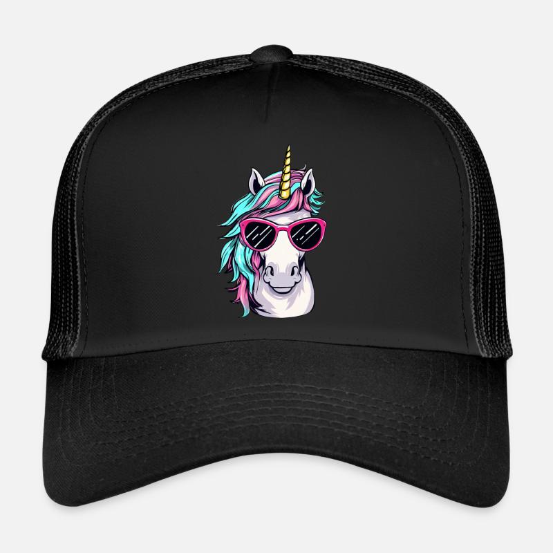 Cooles Einhorn-Portrait mit Sonnenbrille Trucker Cap