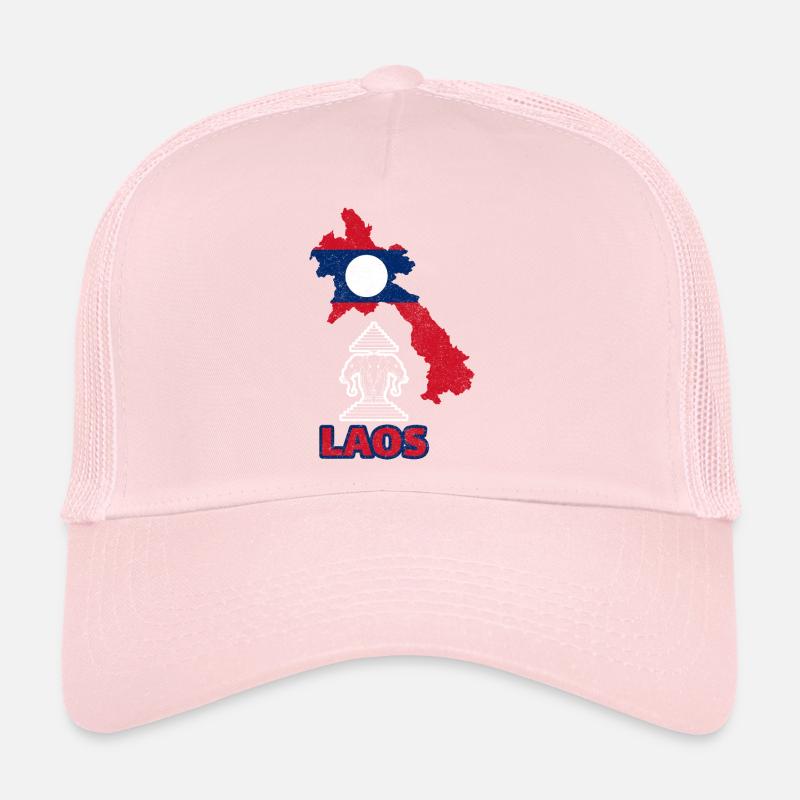 Laos Lao Laotian Flag Elephant Lao I Gift Trucker Cap