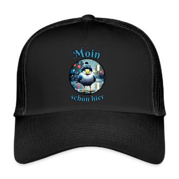 Moin beautiful here Seagull in the rain - Trucker Cap - black/black - Front