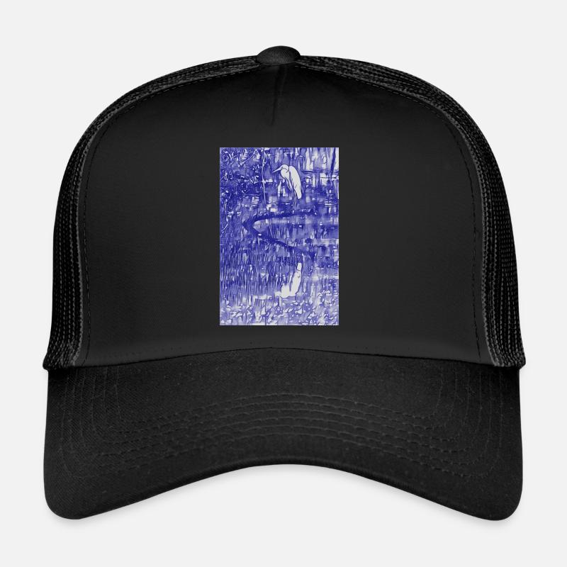 Great egret - Trucker Cap - black/black