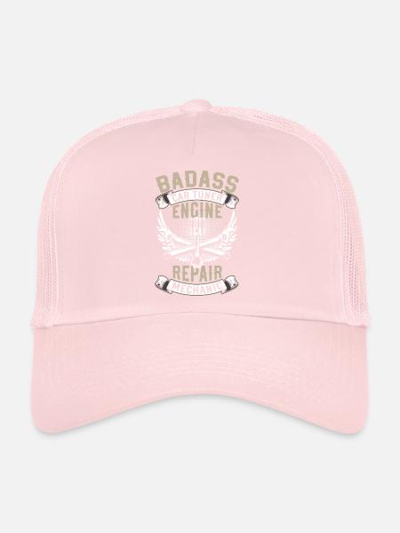 Tuner Car Driver Drifting Engine - Trucker Cap - pale pink - Front
