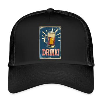 Cheers to Retro Vibes : Affiche de pinte mousseuse - Casquette trucker  - noir/noir - Devant