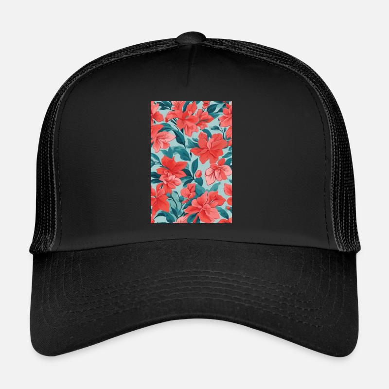 Wunderschöne rote Blumen Trucker Cap