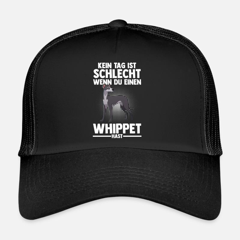 Hund Whippet - Trucker Cap - Schwarz/Schwarz