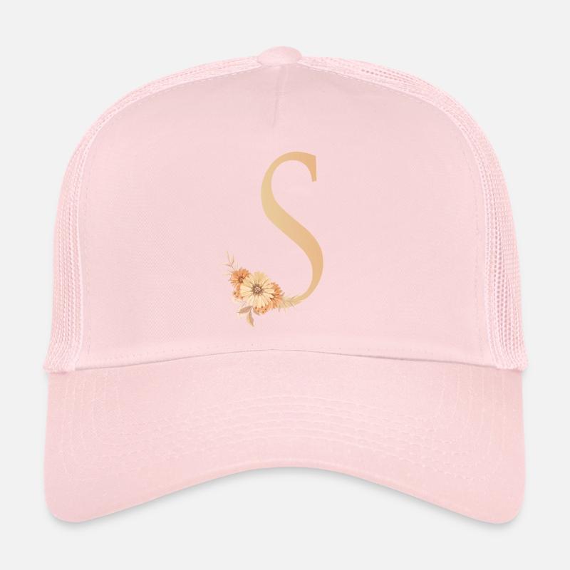Lettre S avec des fleurs Casquette trucker 