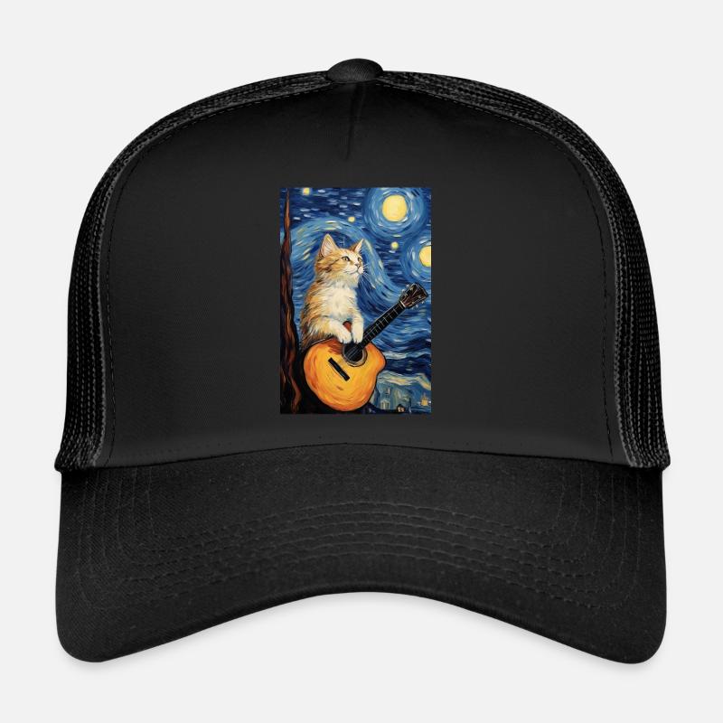 Katze spielt Gitarre Trucker Cap