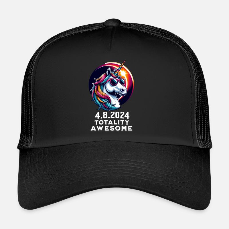 Unicorn in Sunglasses Solar Eclipse 2024 Trucker Cap