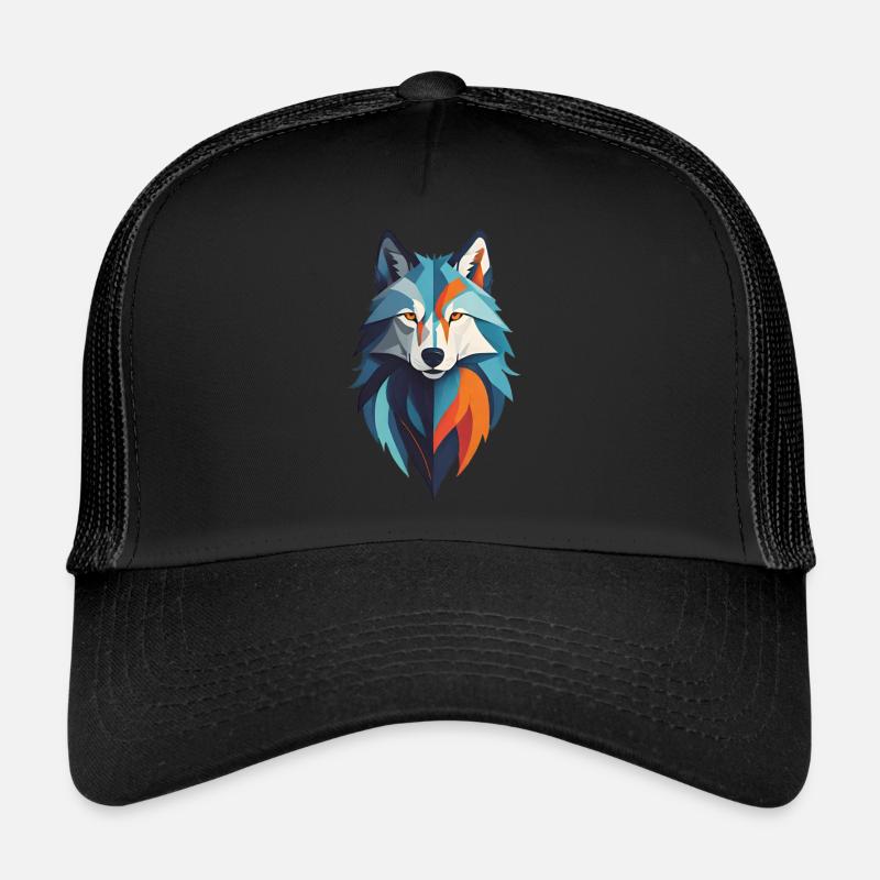 Wolf face abstract Trucker Cap