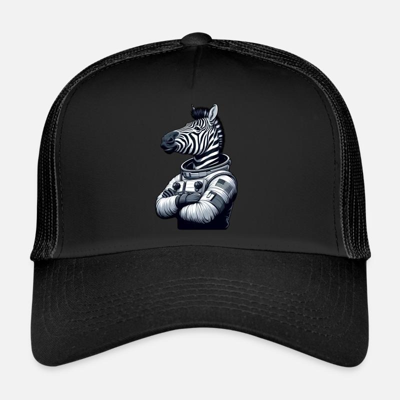 Zebra Astronaut: Space Exploration Trucker Cap