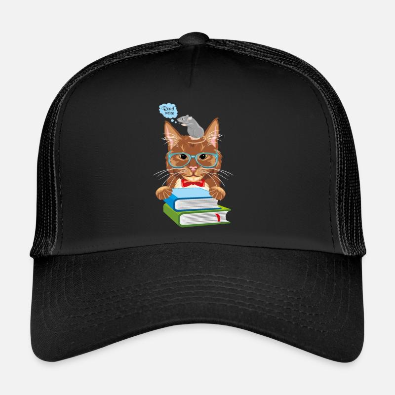 Intelligent cat and mouse with books Trucker Cap