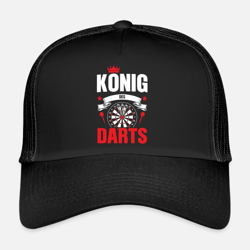 Darts Darten Darter Geschenk - Trucker Cap - Schwarz/Schwarz