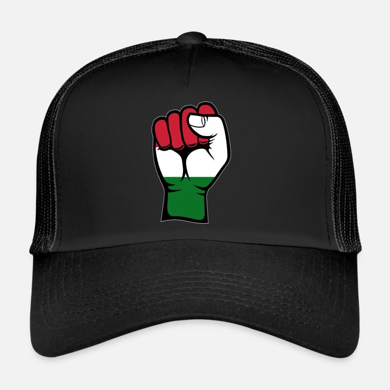 Ungarn Flagge Faust Hand Trucker Cap