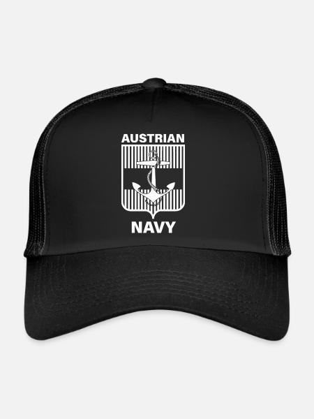 Austrian Navy mono white - Trucker Cap - Schwarz/Schwarz