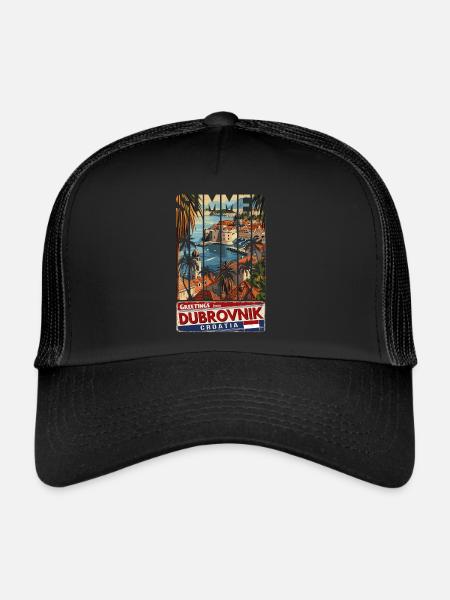 Croatie Croatie Voyage d’été Croatie Dubrovnik - Casquette trucker  - noir/noir - Devant