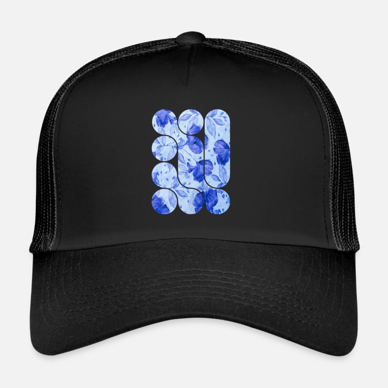 Blue Floral Elegance Trucker Cap
