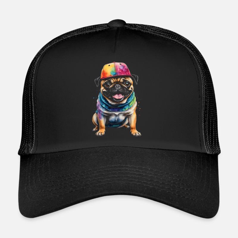 Carlin Snapback Cap Chien Coloré Drôle Design Imprimer Casquette trucker 