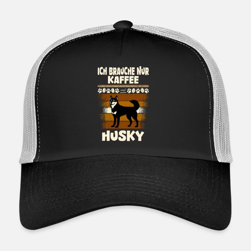 Husky and coffee Trucker Cap