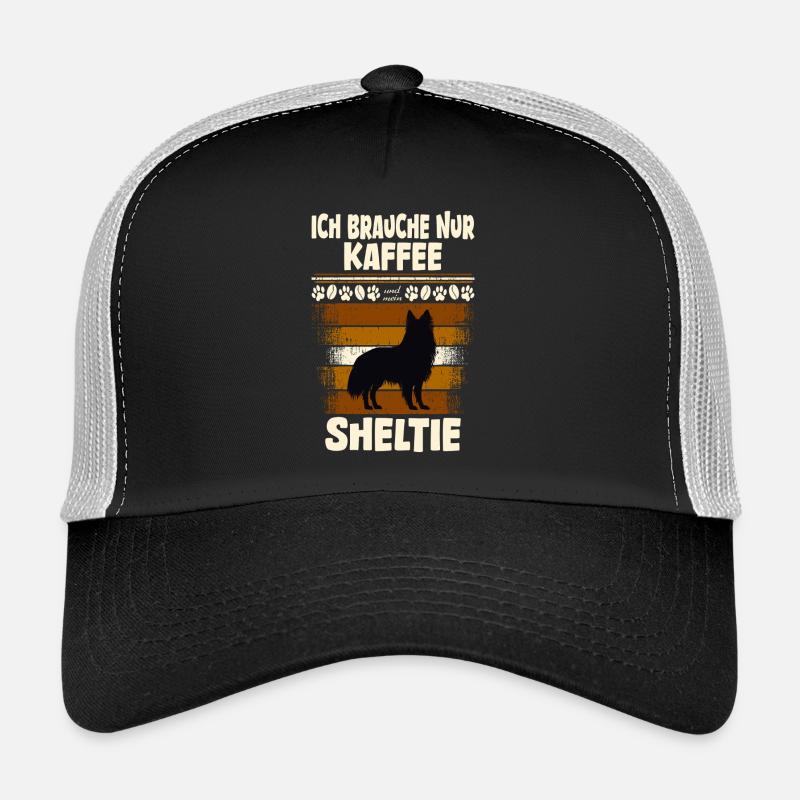 Sheltie Dog and Coffee Trucker Cap