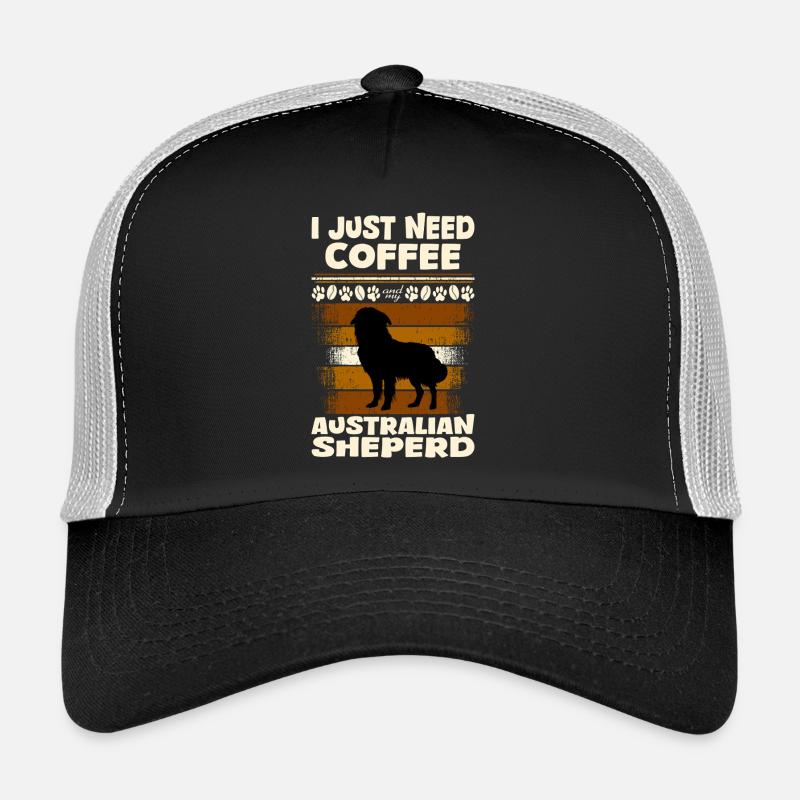 Australian Sheperd Herding Dog Coffee Trucker Cap