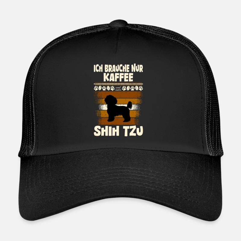 shih tzu - Trucker Cap - black/black