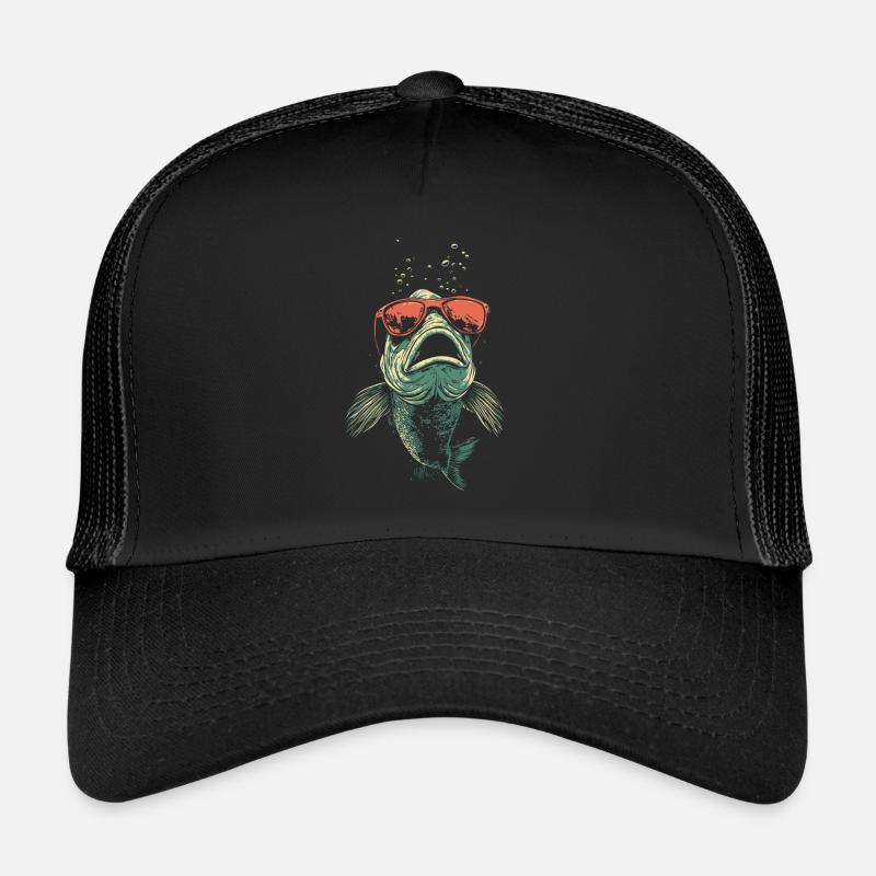Poisson avec des lunettes de soleil Casquette trucker 