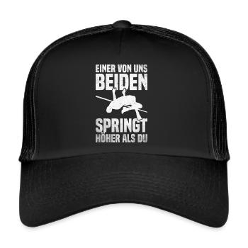 Saut en hauteur - l’un de nous saute plus haut que vous - Casquette trucker  - noir/noir - Devant