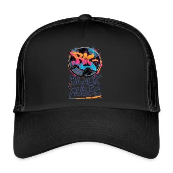 Black music record graffiti - Trucker Cap - black/black - Front