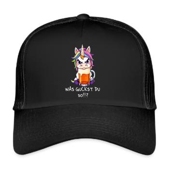 Beer Sayings Unicorn Unicorn - What are you looking at - Trucker Cap - black/black - Front