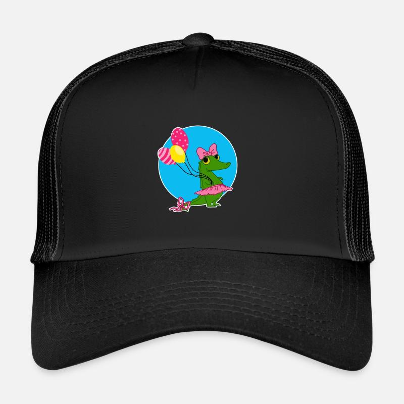 Crocodile with balloons - Trucker Cap - black/black