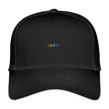 Regenbogen - Trucker Cap - Schwarz/Schwarz - Vorne