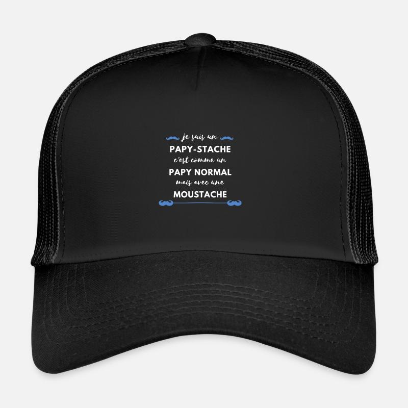 papy-stache papy avec moustache. Cadeau f^te papi Casquette trucker 