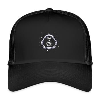 Astronaut All Lustiger Spruch Freiraum Freiheit - Trucker Cap - Schwarz/Schwarz - Vorne
