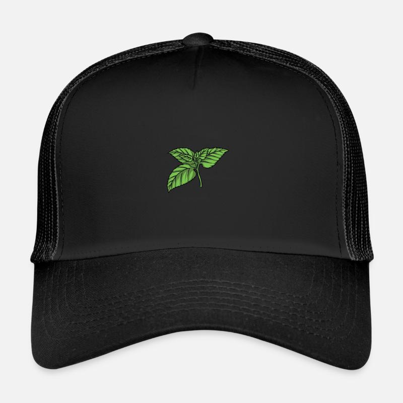 Minze Minzblatt - Trucker Cap - Schwarz/Schwarz