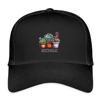 Succuholic - Succulent Cactus Cactus Botanique - Casquette trucker  - noir/noir - Devant